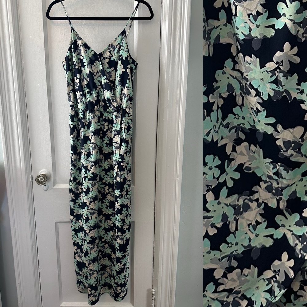 Banana Republic Floral Print Dress With Draped Skirt Size 4